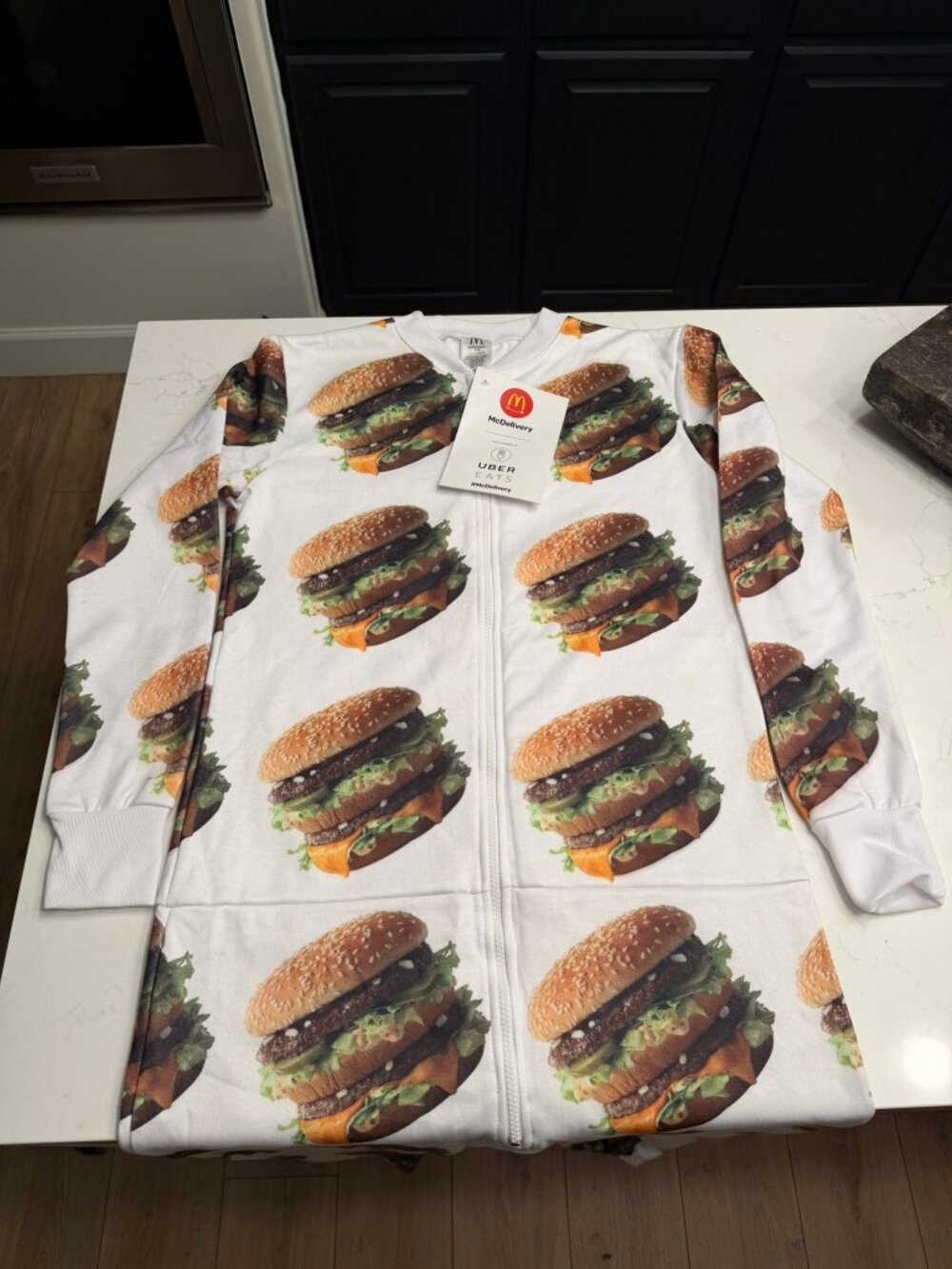 RARE McDonalds Big Mac Onesie McDelivery Uber Eats Promo Item